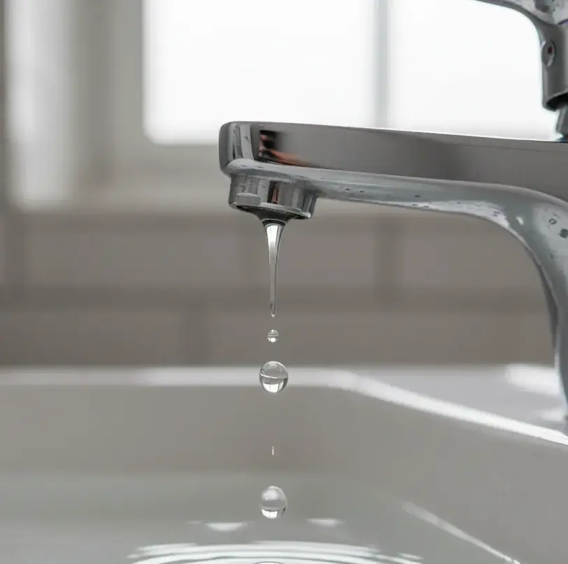 Plumber repairing a dripping tap