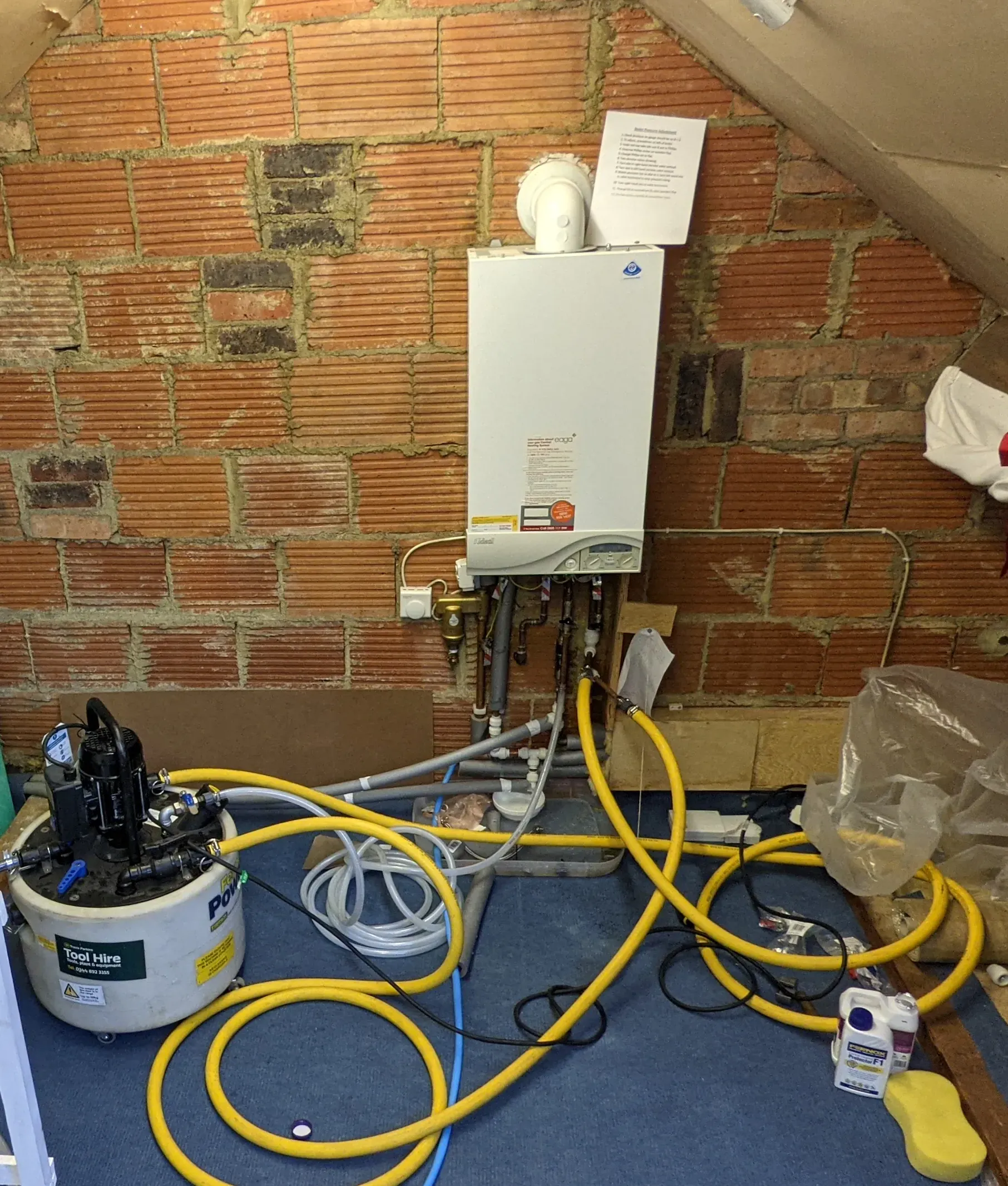Magnetic filtration capturing magnetite during a powerflush